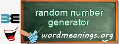 WordMeaning blackboard for random number generator